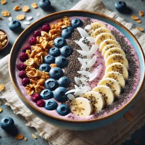 Smoothie bowl illustrating a detox to lose belly fat