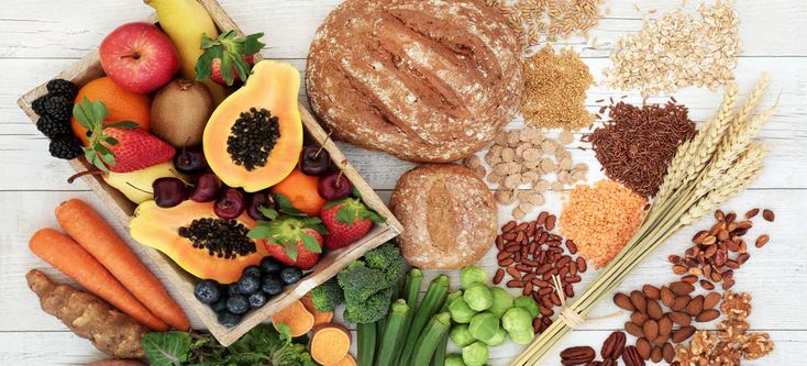 whole foods, fibre, fermented foods, healthy fats